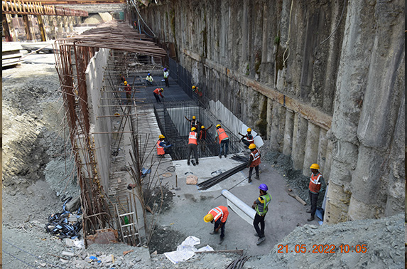 EE 03 sump pit slab rebar works
